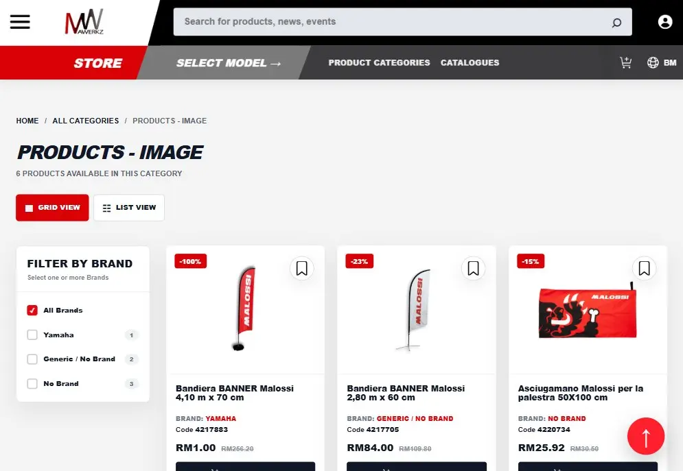 Mawerkz e-commerce storefront interface